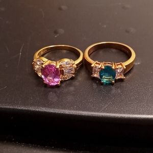 Vintage Edco Sparkly Bling Rings Size 7